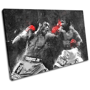 BoxingDreamFight Pacquiao Chavez Sports SINGLE  Canvas Art Print Box Framed Picture Wall Hanging