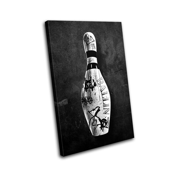 Luxury Urban Grunge Bowling Pin Fashion SINGLE  Canvas Art Print Box Framed Picture Wall Hanging