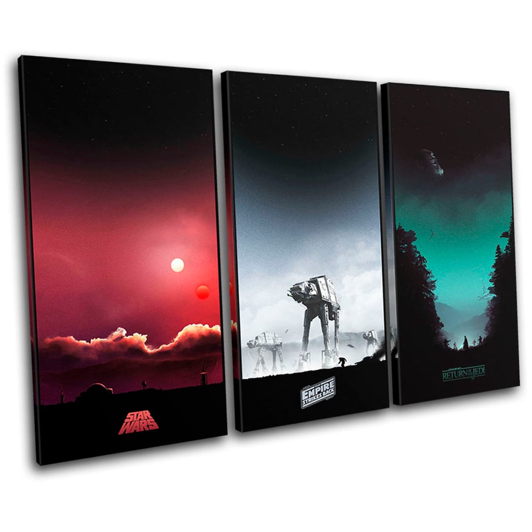 Star Wars Original Trilogy Posters Movie Greats Canvas Art Print Box