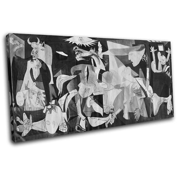 Pablo Picasso Guernica Vintage SINGLE  Canvas Art Print Box Framed Picture Wall Hanging