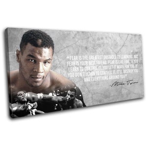 Boxing Quote Iron Mike Tyson Sports SINGLE  Canvas Art Print Box Framed Picture Wall Hanging