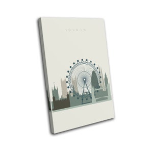London UK England Landmark Skyline City SINGLE  Canvas Art Print Box Framed Picture Wall Hanging