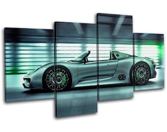 Porsche 918 Spyder Supercar Hybrid Cars Canvas Art Print Box Framed Picture Wall Hanging