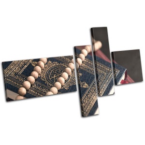 Islam Muslim Quran Vintage Religion MULTI  Canvas Art Print Box Framed Picture Wall Hanging