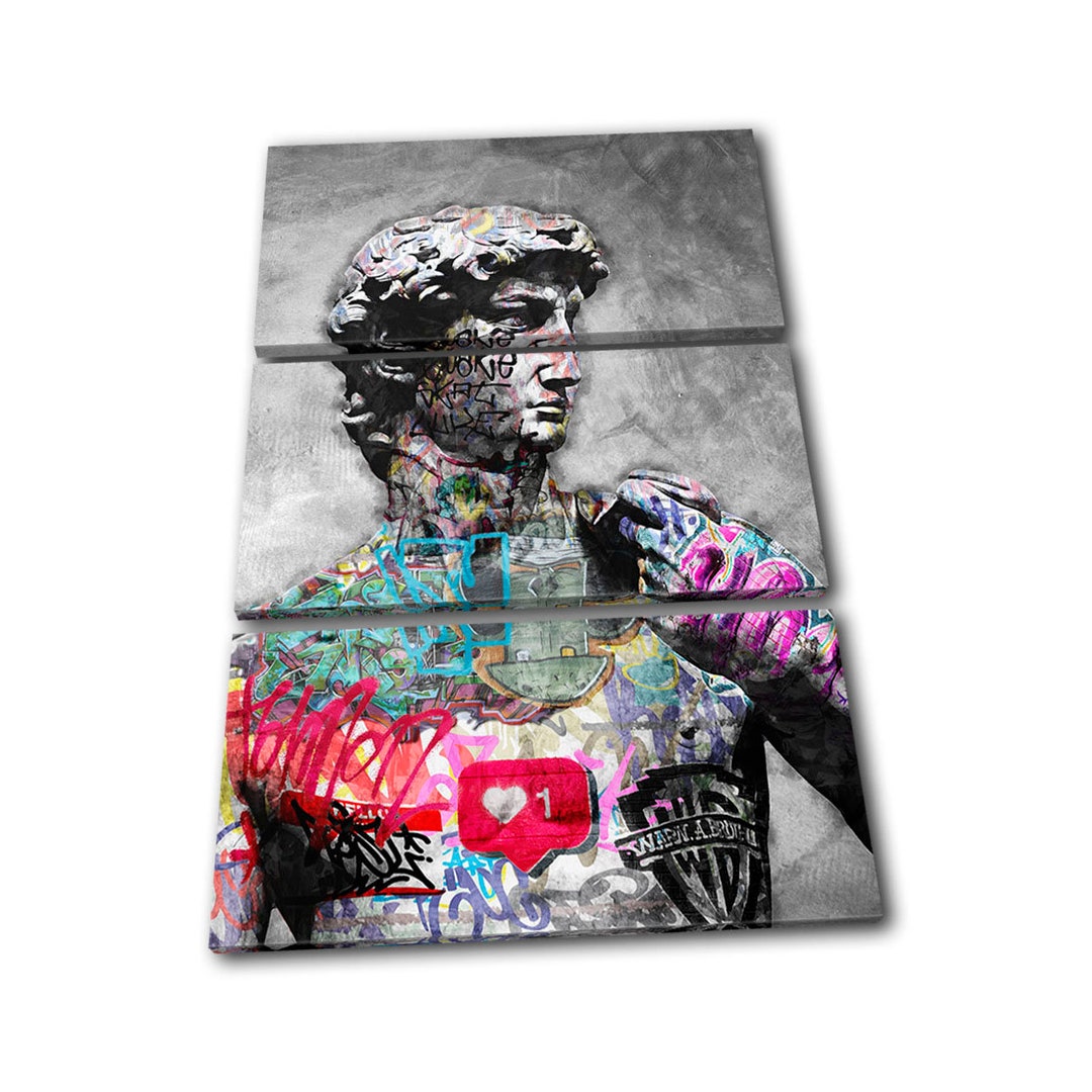 Greek Statue Urban David Graffiti TREBLE Canvas Art Print Box