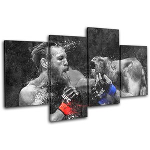 UFC MMA Mcgregor Cerrone Grunge Sports MULTI  Canvas Art Print Box Framed Picture Wall Hanging