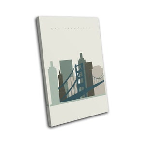 San Francisco USA Landmark Skyline City SINGLE  Canvas Art Print Box Framed Picture Wall Hanging