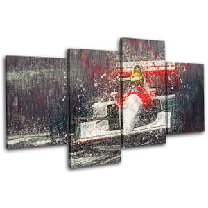 Abstract F1 Retro Formula One Sports MULTI  Canvas Art Print Box Framed Picture Wall Hanging