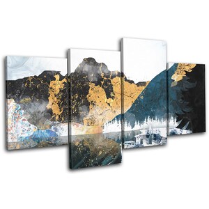 Abstract Mountain Nature Landscapes MULTI  Canvas Art Print Box Framed Picture Wall Hanging