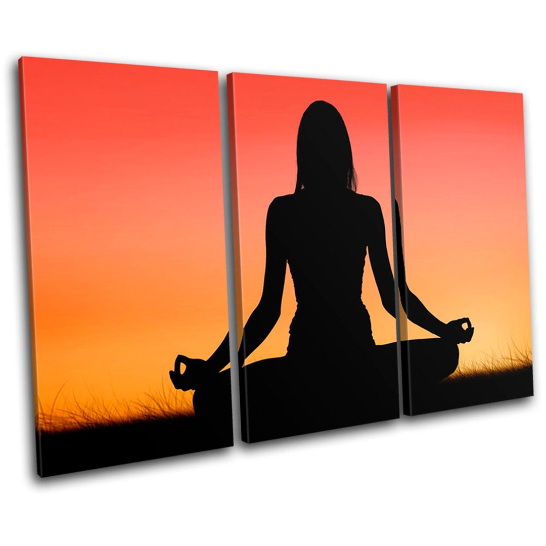 Yoga Peace Meditation Sunset Abstract TREBLE Canvas Art Print Box ...
