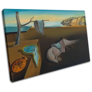 Dali Persistence of Memory Vintage SINGLE  Canvas Art Print Box Framed Picture Wall Hanging