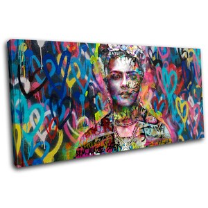 Graffiti Abstract Frida Urban Urban SINGLE  Canvas Art Print Box Framed Picture Wall Hanging