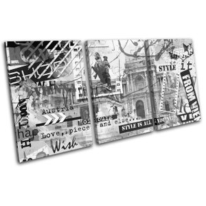 Vienna Austria Urban Graffiti City TREBLE  Canvas Art Print Box Framed Picture Wall Hanging