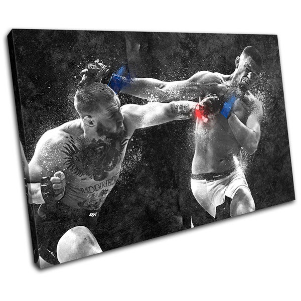 Impression d'art sur toile Conor McGregor vs Nate Diaz, décoration murale UFC MMA