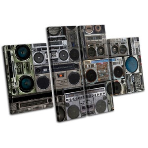 Urban speaker Grunge Street Vintage MULTI  Canvas Art Print Box Framed Picture Wall Hanging