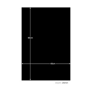 Puede incluir: Lienzo rectangular negro de 40 cm por 60 cm y una profundidad de 2,5 cm.