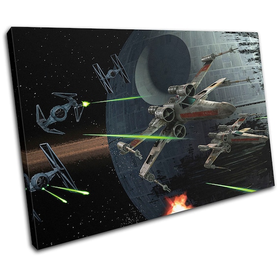 Star Wars Poster X-wing Tie Fighter Death Star Battle Scene