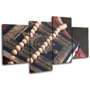 Islam Muslim Quran Vintage Religion MULTI  Canvas Art Print Box Framed Picture Wall Hanging