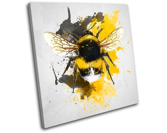 Bee Nature Paint Abstract Animals Canvas Art Print Box Framed Picture Wall Hanging