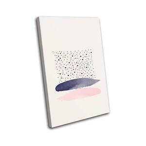Paint Splash Navy Peach Abstract SINGLE  Canvas Art Print Box Framed Picture Wall Hanging