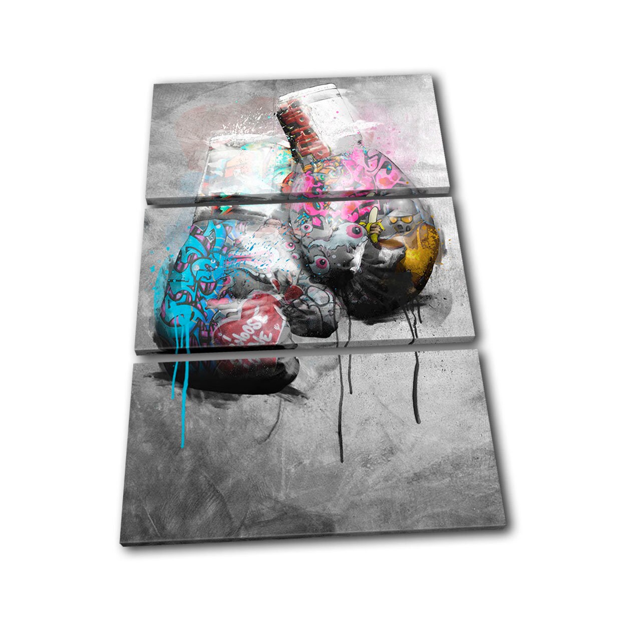 Mike Tyson Boxing Grunge Sports TREBLE – Leinwand Wandkunst, Poster, Giclée Druck, Rot