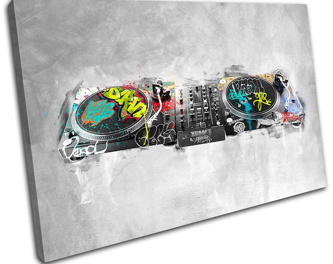 Banksy DJ Monkey Wall Art - Stampa su tela Banksy / Decorazione con