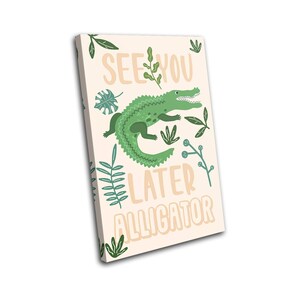 Alligator Cute Play For Kids Room SINGLE  Canvas Art Print Box Framed Picture Wall Hanging