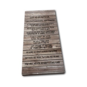 Inspirational Motivational Wood Effect Quotes House Rules Shabby Chic Vintage Canvas Art Print Box Framed Picture Wall Hanging