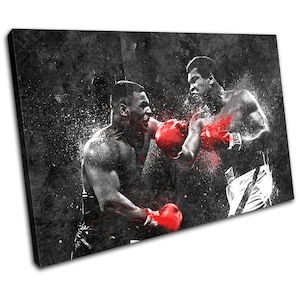 Dream Fight Boxing Grunge Abstract Muhammad Ali Mike Tyson Sports Canvas Art Print Box Framed Picture Wall Hanging