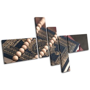 Islam Muslim Quran Vintage Religion MULTI  Canvas Art Print Box Framed Picture Wall Hanging