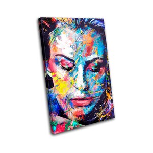 Abstract Colourful Female Salon Fashion SINGLE  Canvas Art Print Box Framed Picture Wall Hanging