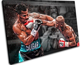 Conor McGregor Vs Nate Diaz UFC Canvas Art - 60x40cm Framed MMA Sports Print Ready To Hang