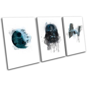 Star Wars Death Star Vader Movie Greats TREBLE  Canvas Art Print Box Framed Picture Wall Hanging