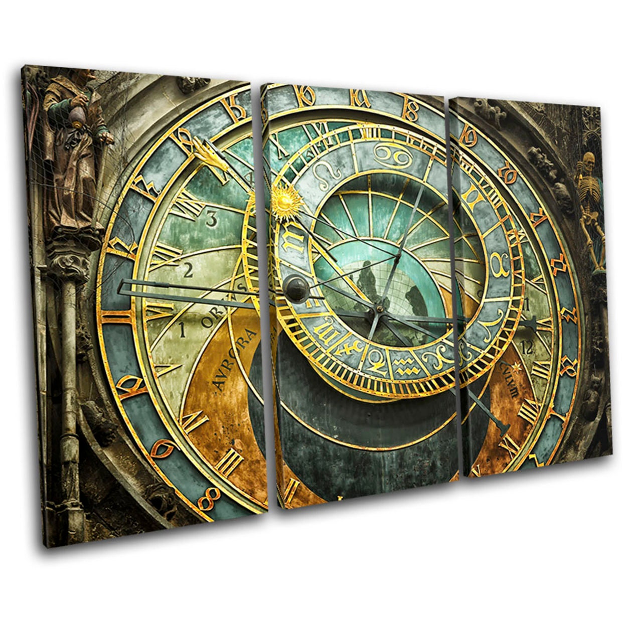 Prague Astronomical Clock Czech City TREBLE Canvas Art Print | Etsy
