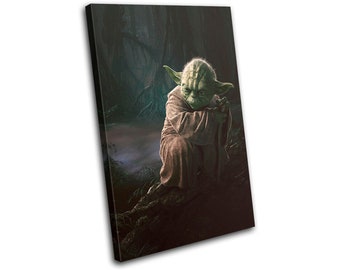 Impresión artística en lienzo de Yoda Dagobah, decoración de pared de la película Star Wars