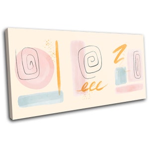 Modern Funky Pattern Pastel Abstract SINGLE  Canvas Art Print Box Framed Picture Wall Hanging