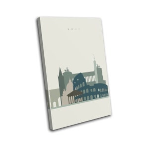 Rome Italy Roma Landmark Skyline City SINGLE  Canvas Art Print Box Framed Picture Wall Hanging