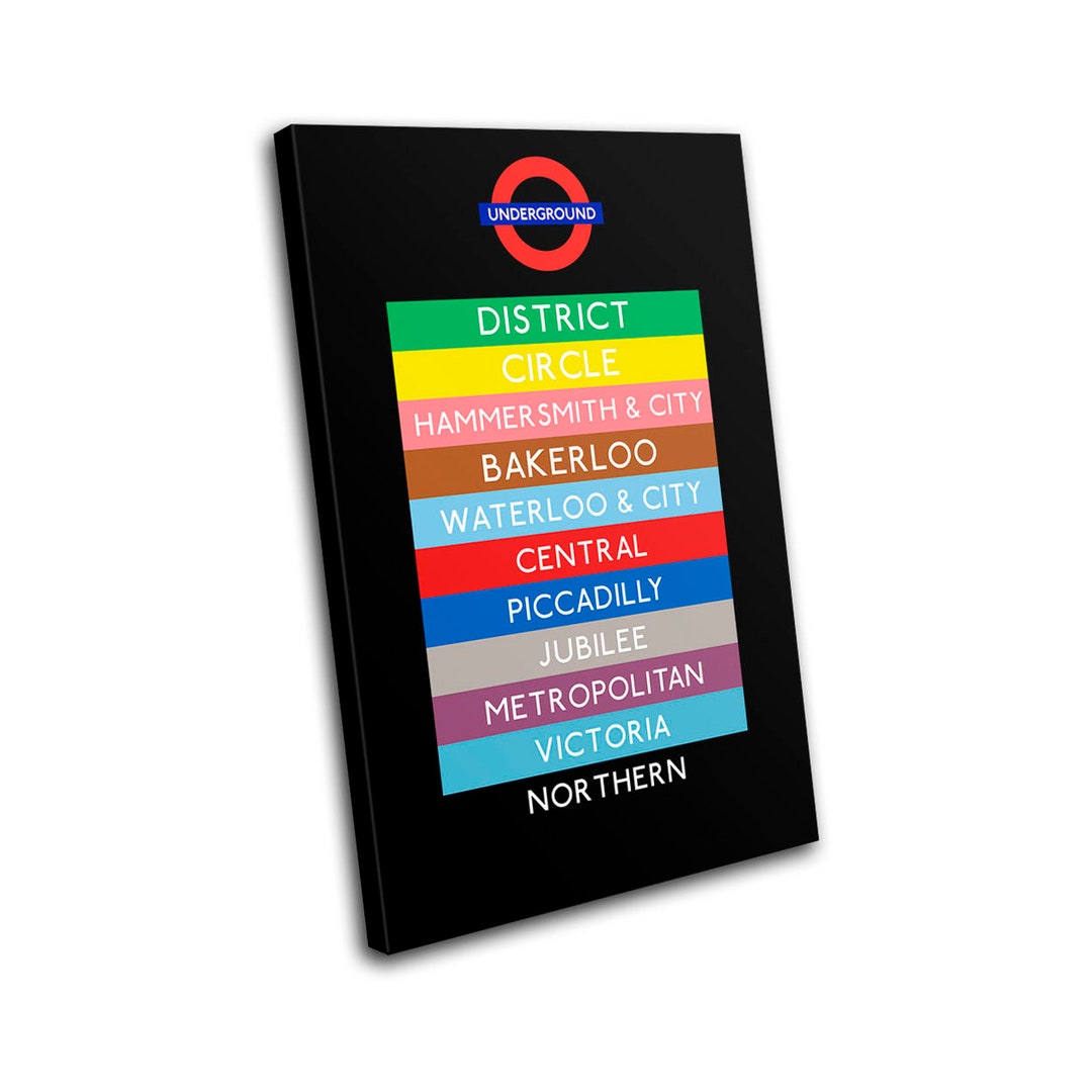 London Underground Lines the Tube Urban Canvas Art Print Box Framed ...