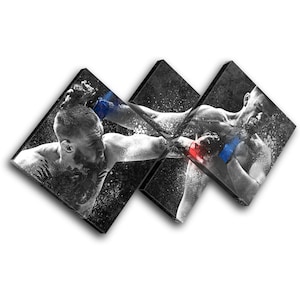 Conor Mcgregor Vs Nate Diaz UFC MMA Grunge Abstract Sports Canvas Art Print Box Framed Picture Wall Hanging