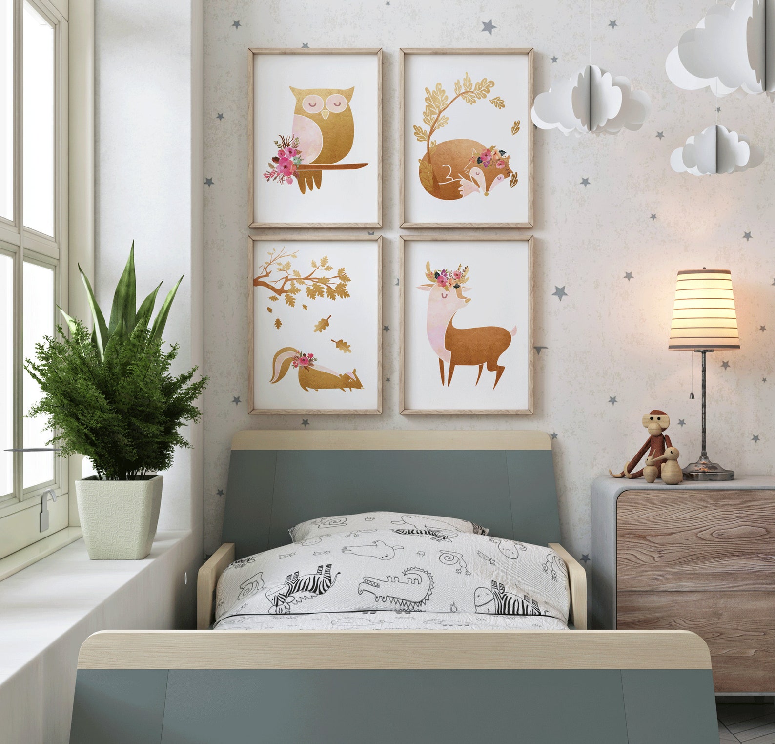 Forest Fox Nursery Print Nursery Decor Boho Nursery Print Etsy