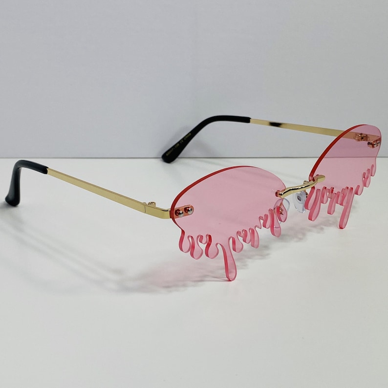 Color Tinted Drip Sunglasses Etsy