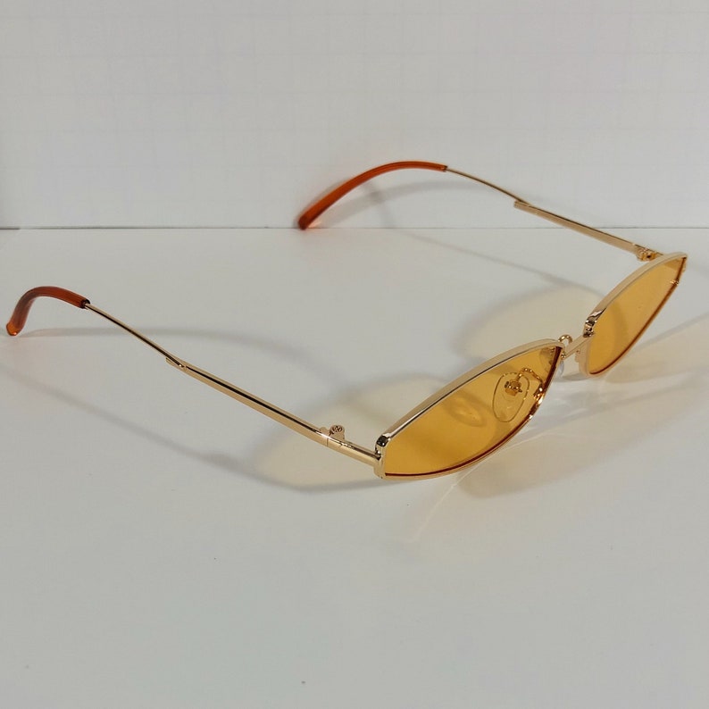 Skinny Frame Sunglasses with Color Tinted Lenses