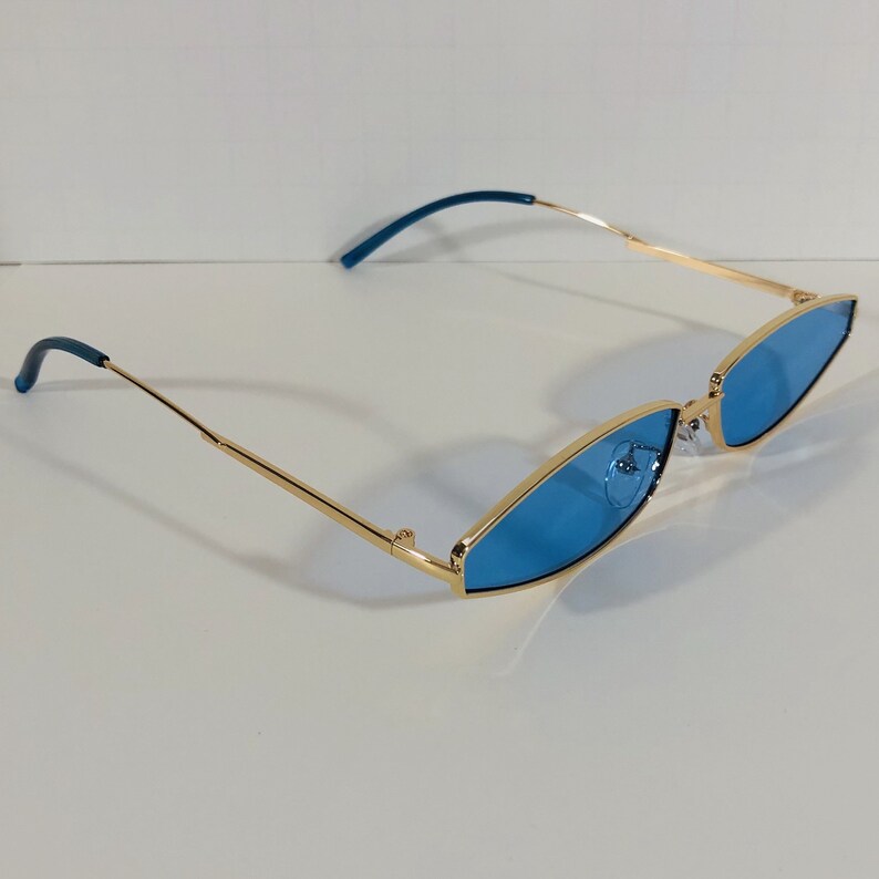 Skinny Frame Sunglasses with Color Tinted Lenses
