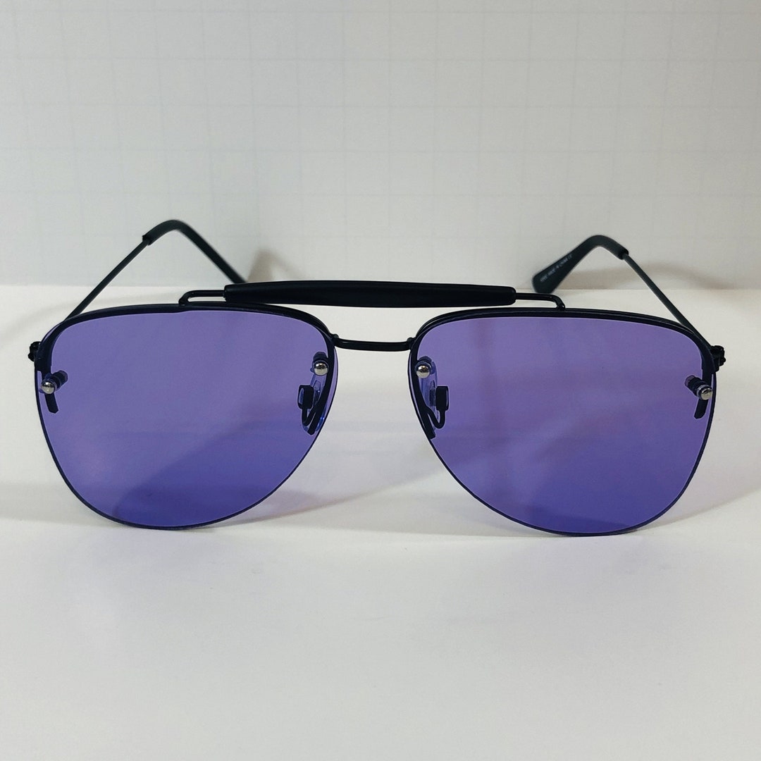 Rimless Aviator Sunglasses With Color Filled Lens Options - Etsy