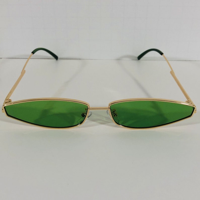 Skinny Frame Sunglasses with Color Tinted Lenses