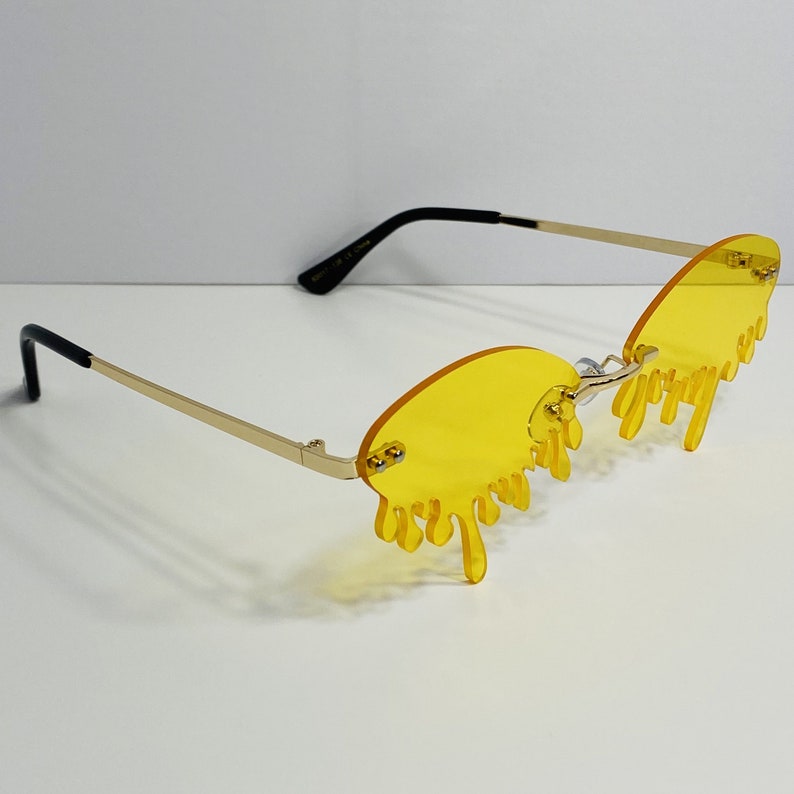 Color Tinted Drip Sunglasses Etsy