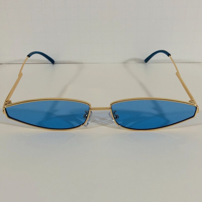 Skinny Frame Sunglasses with Color Tinted Lenses