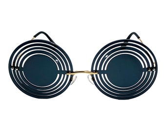 A12: Blue Circle Novelty Sunglasses