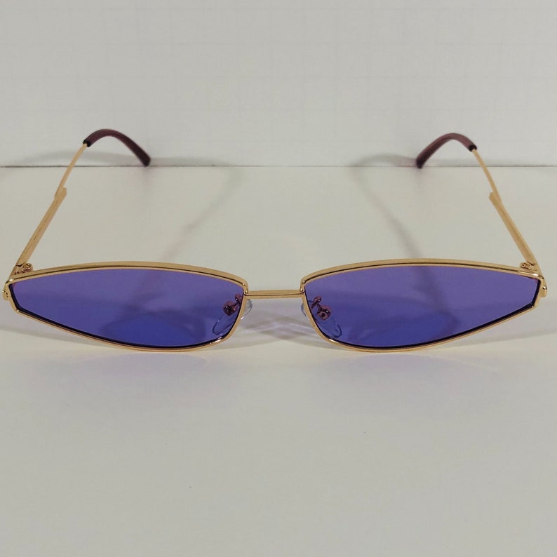 Skinny Frame Sunglasses with Color Tinted Lenses