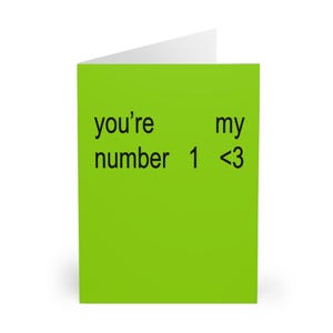 Biglietto di San Valentino Brat / Charli XCX "sei il mio numero 1 <3" biglietto 14 febbraio